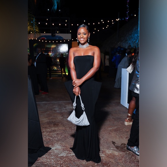 Norma Kamali Strapless Wing Fishtail Gown in Black - Picture 9 of 9